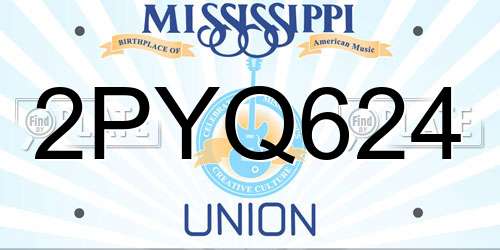 2PYQ624 Mississippi License Plate