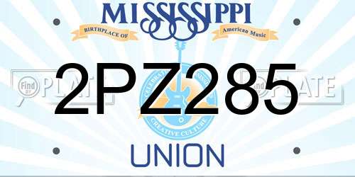 2PZ285 Mississippi License Plate