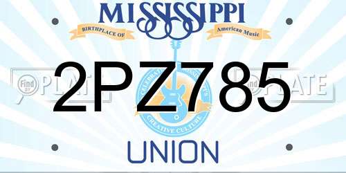 2PZ785 Mississippi License Plate
