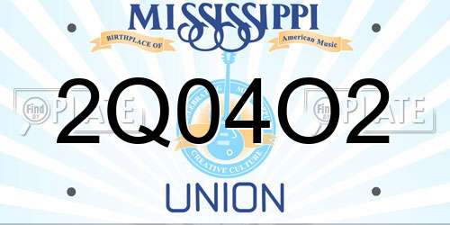2Q04O2 Mississippi License Plate