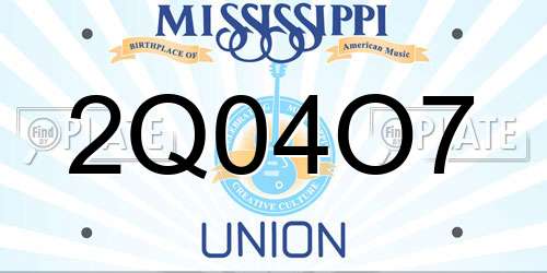 2Q04O7 Mississippi License Plate