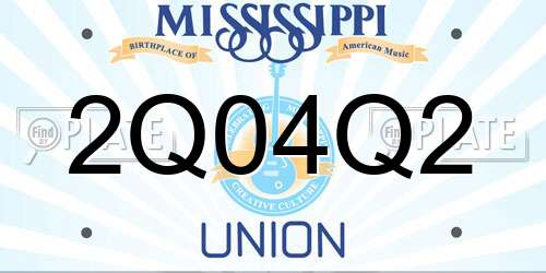 2Q04Q2 Mississippi License Plate