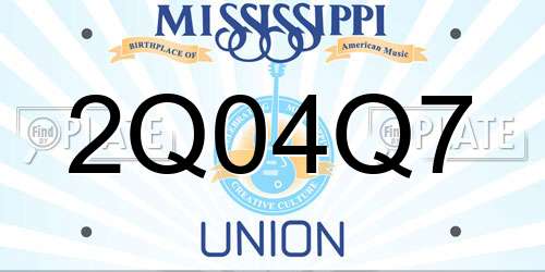 2Q04Q7 Mississippi License Plate