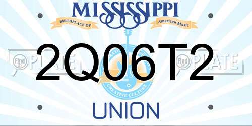 2Q06T2 Mississippi License Plate