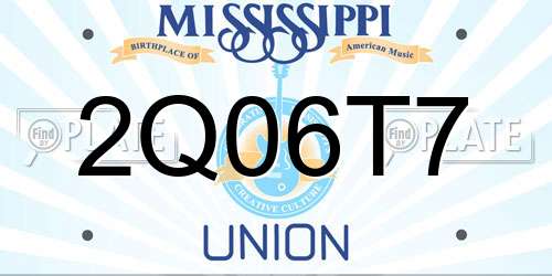 2Q06T7 Mississippi License Plate