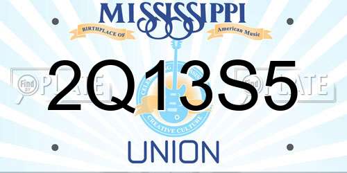 2Q13S5 Mississippi License Plate