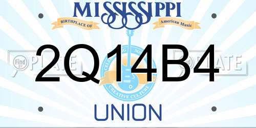 2Q14B4 Mississippi License Plate