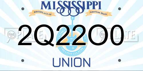 2Q22O0 Mississippi License Plate