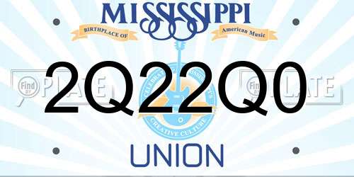 2Q22Q0 Mississippi License Plate