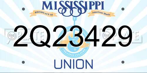 2Q23429 Mississippi License Plate