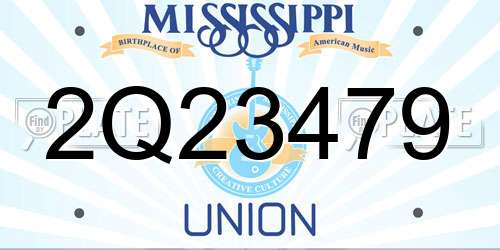 2Q23479 Mississippi License Plate