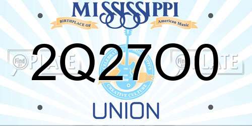 2Q27O0 Mississippi License Plate