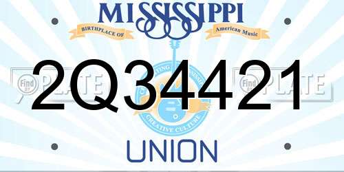 2Q34421 Mississippi License Plate