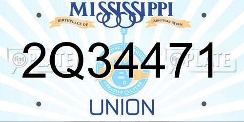 2Q34471 Mississippi License Plate