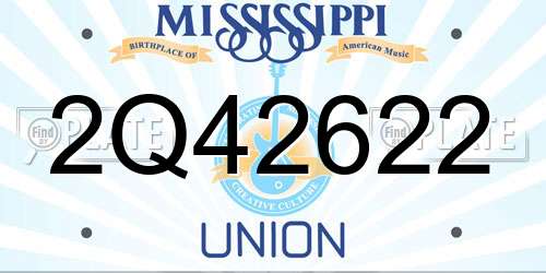 2Q42622 Mississippi License Plate