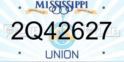2Q42627 Mississippi License Plate