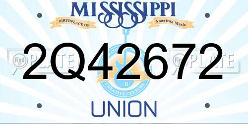 2Q42672 Mississippi License Plate