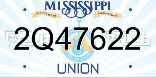 2Q47622 Mississippi License Plate