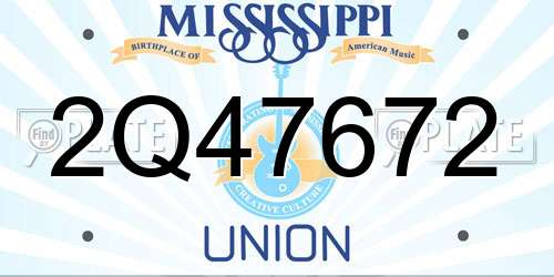 2Q47672 Mississippi License Plate