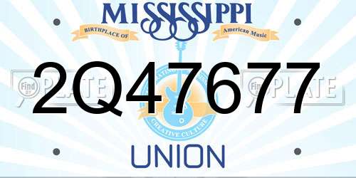 2Q47677 Mississippi License Plate
