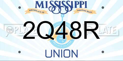 2Q48R Mississippi License Plate