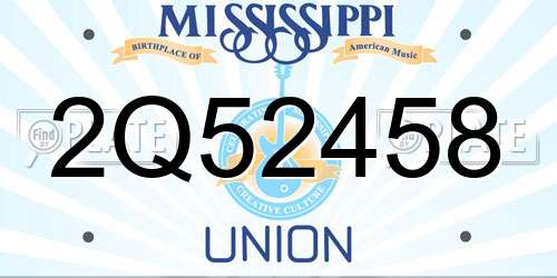2Q52458 Mississippi License Plate