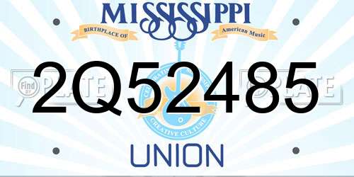 2Q52485 Mississippi License Plate