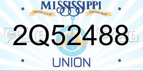 2Q52488 Mississippi License Plate