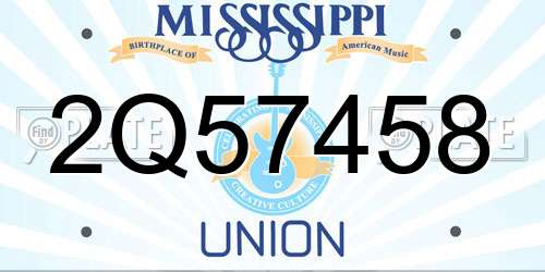 2Q57458 Mississippi License Plate