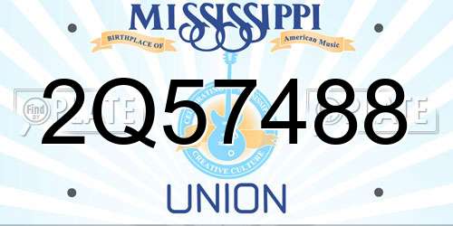 2Q57488 Mississippi License Plate
