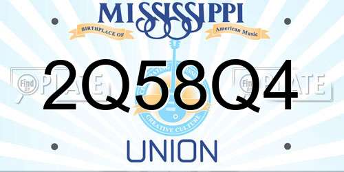 2Q58Q4 Mississippi License Plate