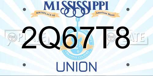 2Q67T8 Mississippi License Plate