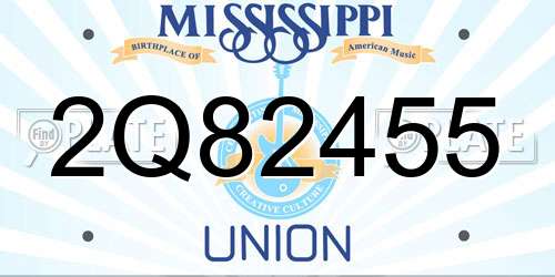 2Q82455 Mississippi License Plate