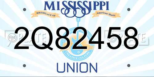 2Q82458 Mississippi License Plate