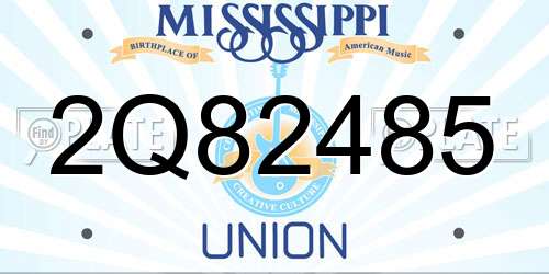 2Q82485 Mississippi License Plate