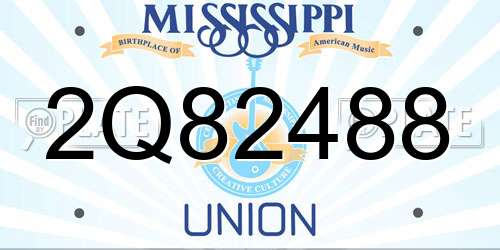 2Q82488 Mississippi License Plate