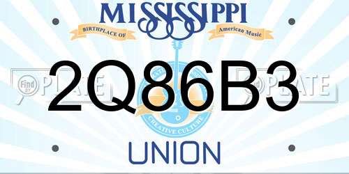 2Q86B3 Mississippi License Plate