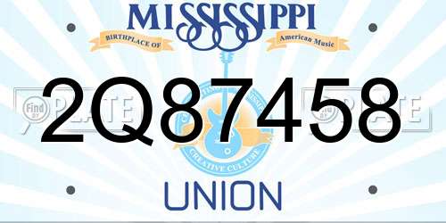 2Q87458 Mississippi License Plate