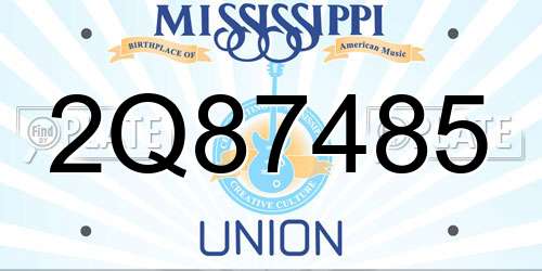 2Q87485 Mississippi License Plate