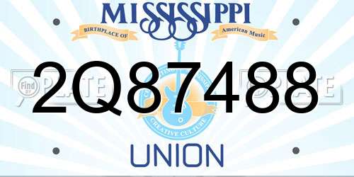 2Q87488 Mississippi License Plate