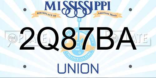 2Q87BA Mississippi License Plate