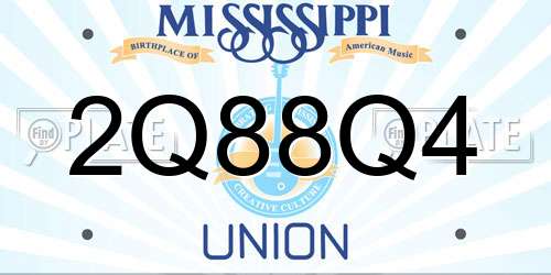2Q88Q4 Mississippi License Plate