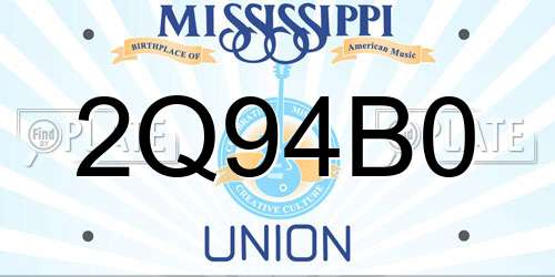 2Q94B0 Mississippi License Plate