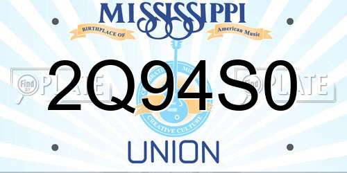 2Q94S0 Mississippi License Plate