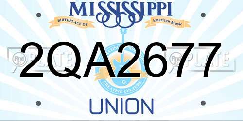 2QA2677 Mississippi License Plate