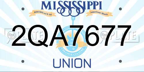 2QA7677 Mississippi License Plate