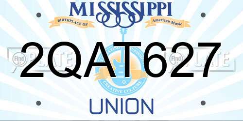 2QAT627 Mississippi License Plate