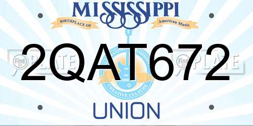 2QAT672 Mississippi License Plate