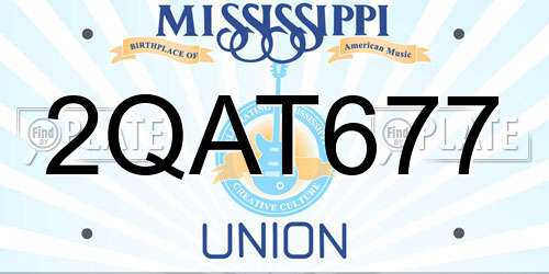 2QAT677 Mississippi License Plate