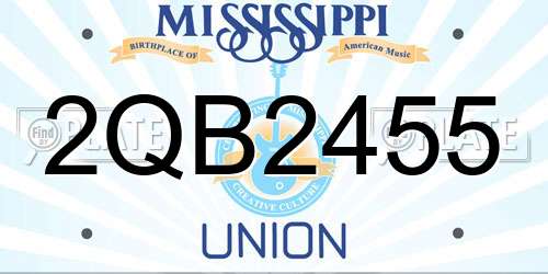 2QB2455 Mississippi License Plate